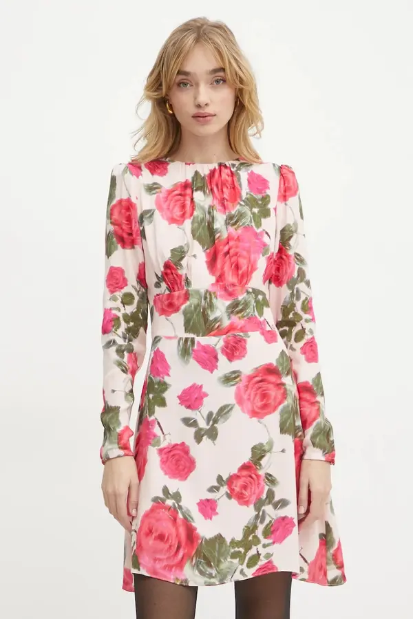 Guess Haljina Guess RACHELE boja: ružičasta, mini, širi se prema dolje, W5RK39 WGLC2
