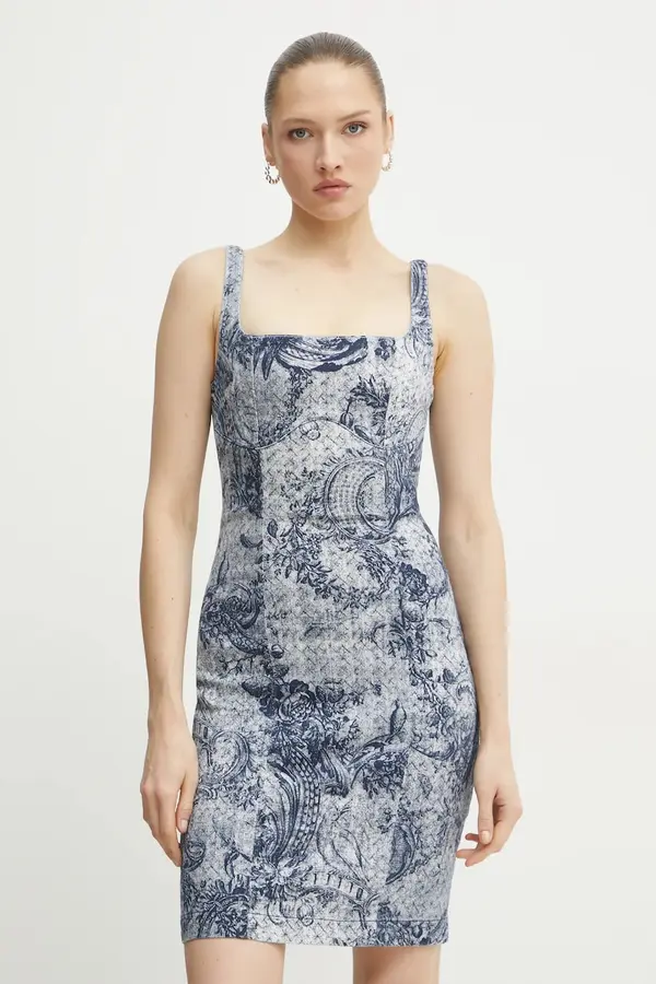 Guess Haljina Guess REXA boja: tamno plava, mini, uska, W5RK89 D5LH1