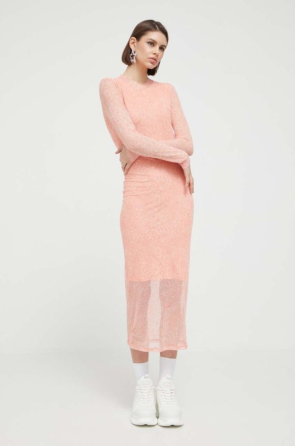 Hugo Haljina HUGO boja: narančasta, midi, uske