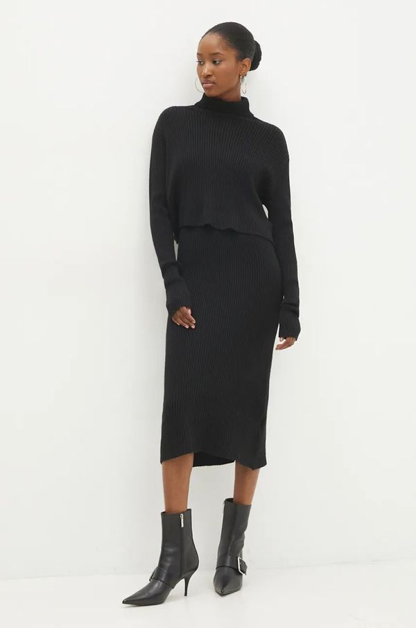 Answear Lab Haljina i džemper Answear Lab boja: crna, mini, uska