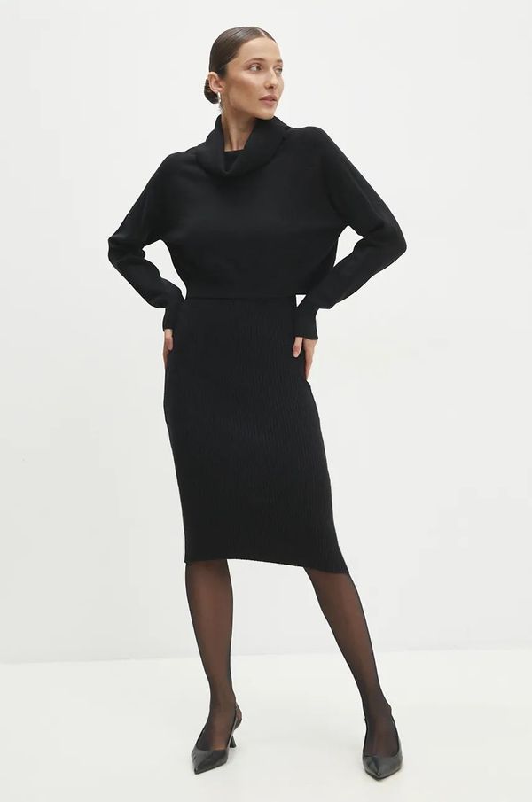 Answear Lab Haljina i džemper Answear Lab boja: crna, mini, uska