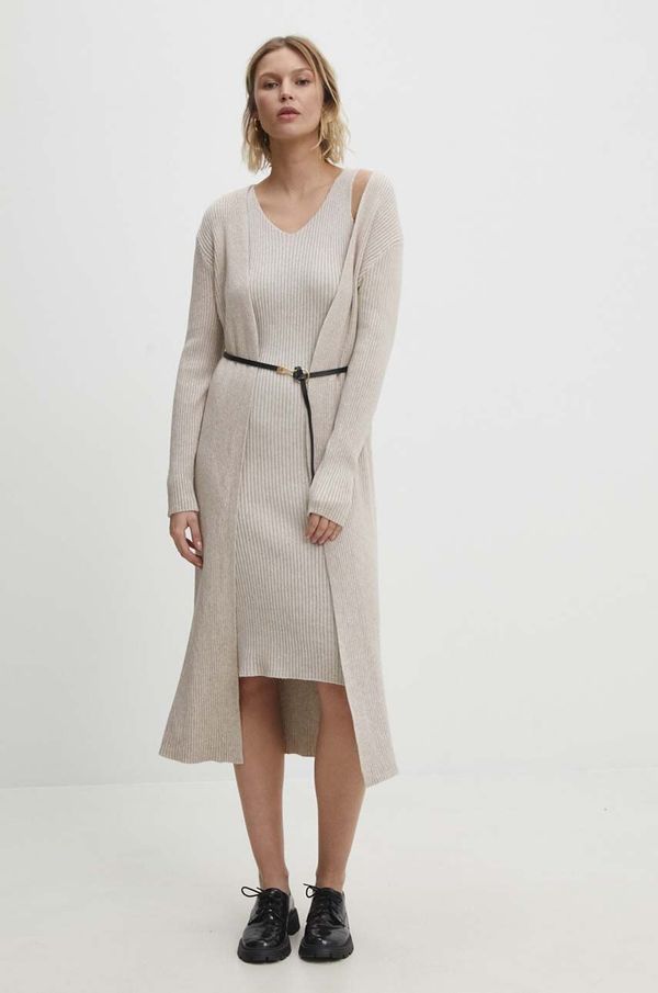 Answear Lab Haljina i kardigan Answear Lab boja: bež