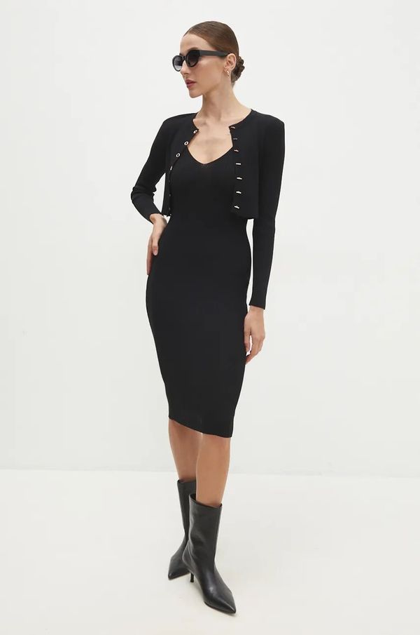Answear Lab Haljina i kardigan Answear Lab boja: crna, mini, uska