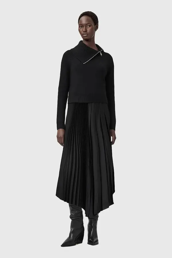 AllSaints Haljina i pulover s dodatkom vune alpake AllSaints