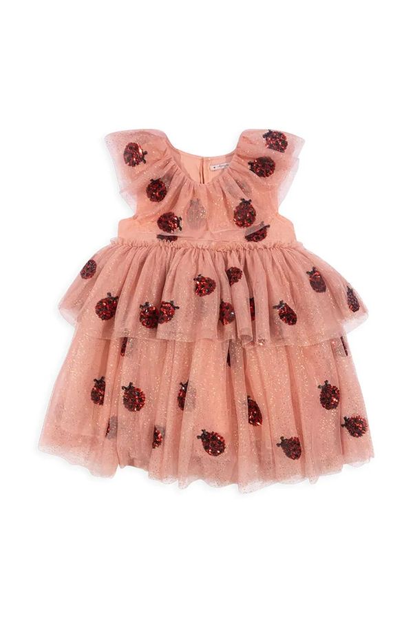 Konges Sløjd Haljina Konges Sløjd YVONNE LADYBUG DRESS boja: narančasta, mini, širi se prema dolje, KS102219