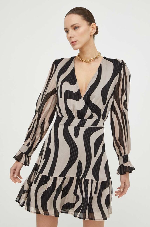 Liu Jo Haljina Liu Jo boja: bež, mini, širi se prema dolje