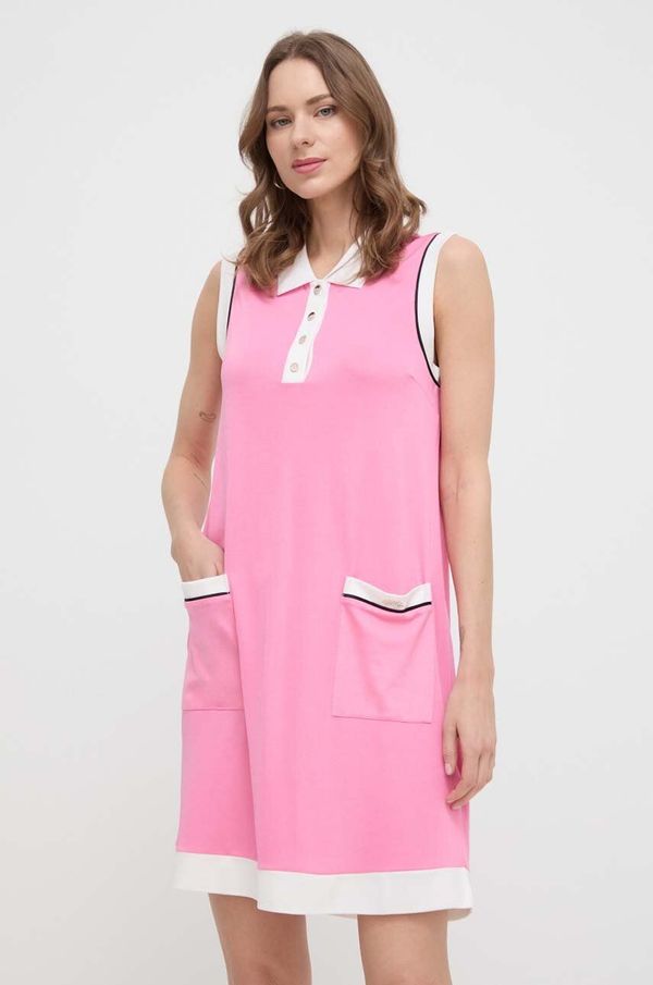 Liu Jo Haljina Liu Jo boja: ružičasta, mini, ravna