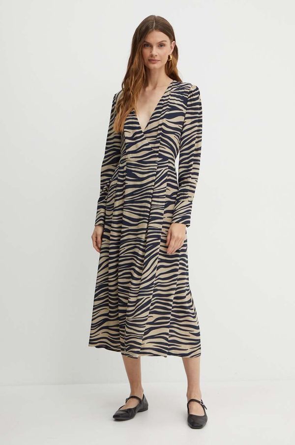 Max&Co. Haljina MAX&Co. boja: bež, midi, širi se prema dolje, 2416221023200