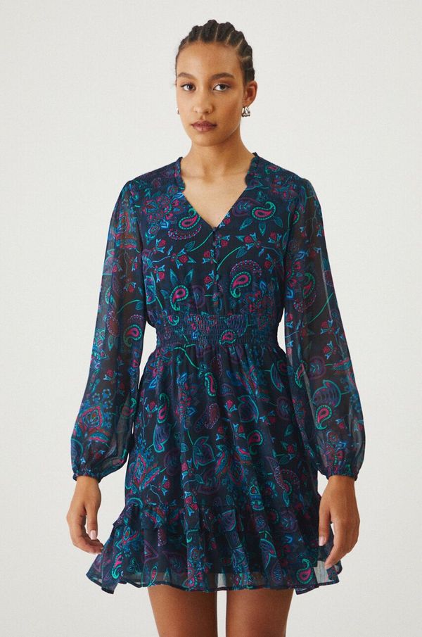 Medicine Haljina Medicine boja: tamno plava, mini, širi se prema dolje