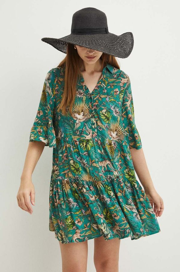 Medicine Haljina Medicine boja: tirkizna, midi, oversize