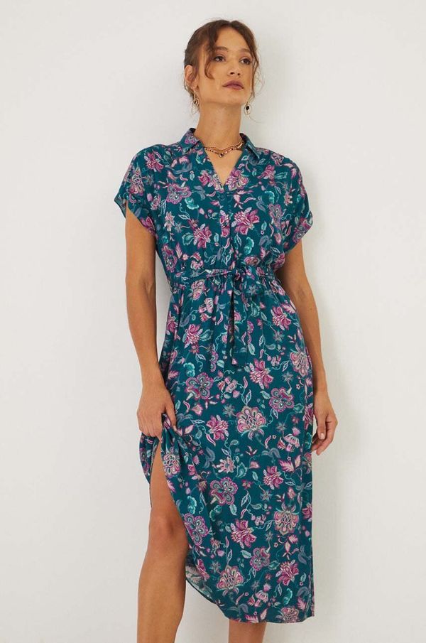 Medicine Haljina Medicine boja: tirkizna, midi, širi se prema dolje