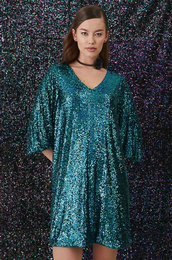 Medicine Haljina Medicine boja: tirkizna, mini, širi se prema dolje