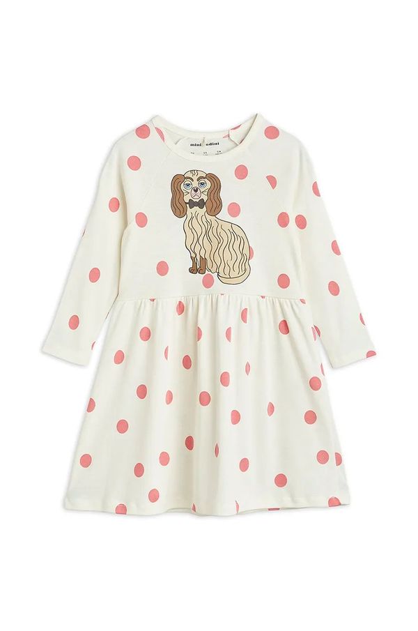 Mini Rodini Haljina Mini Rodini Dashing dog boja: bijela, mini, širi se prema dolje, 1100006910