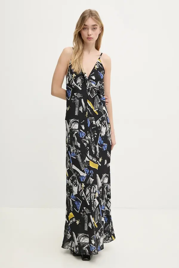 Moschino Jeans Haljina Moschino Jeans boja: crna, maxi, uska, 0464 3243
