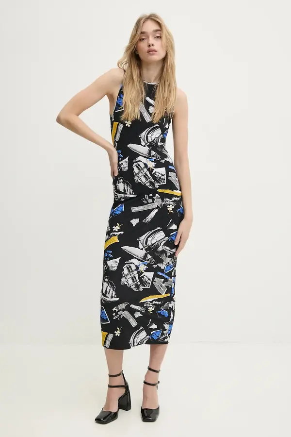 Moschino Jeans Haljina Moschino Jeans boja: crna, maxi, uska, 0471 3242
