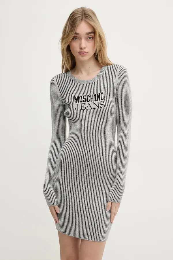 Moschino Jeans Haljina Moschino Jeans boja: siva, mini, uska, 0490 3205