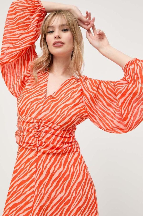 Notes du Nord Haljina Notes du Nord boja: narančasta, mini, širi se prema dolje