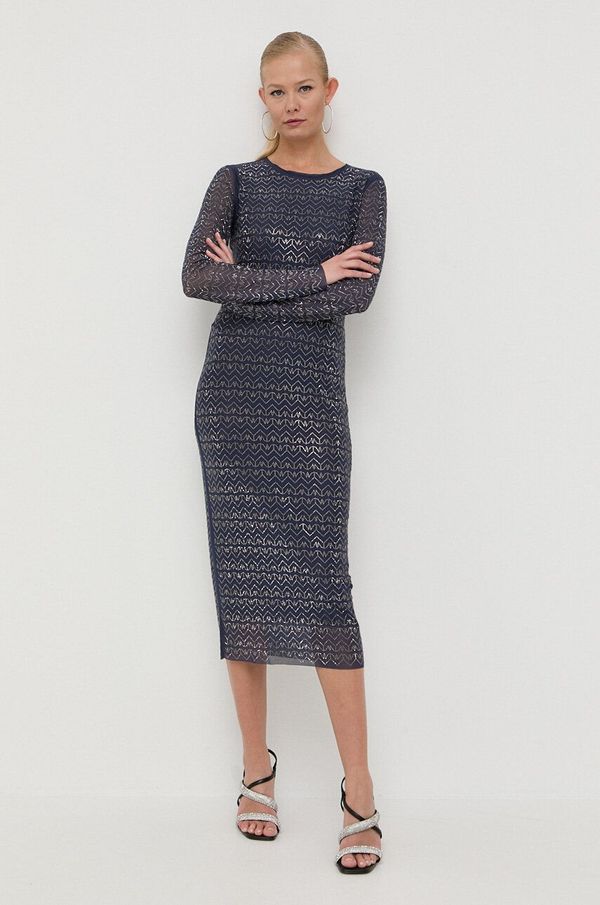 Patrizia Pepe Haljina Patrizia Pepe boja: tamno plava, midi, ravna