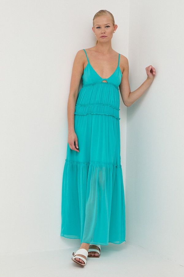 Patrizia Pepe Haljina Patrizia Pepe boja: tirkizna, maxi, širi se prema dolje