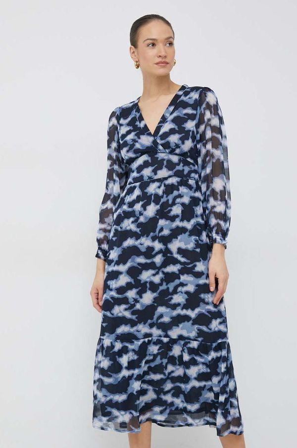 Pepe Jeans Haljina Pepe Jeans Blita boja: tamno plava, maxi, širi se prema dolje