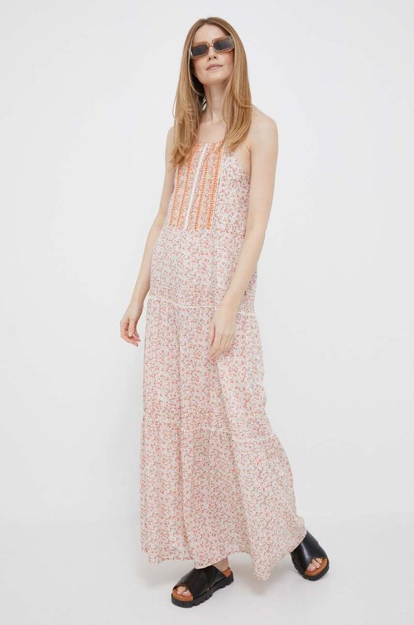 Pepe Jeans Haljina Pepe Jeans boja: narančasta, maxi, širi se prema dolje