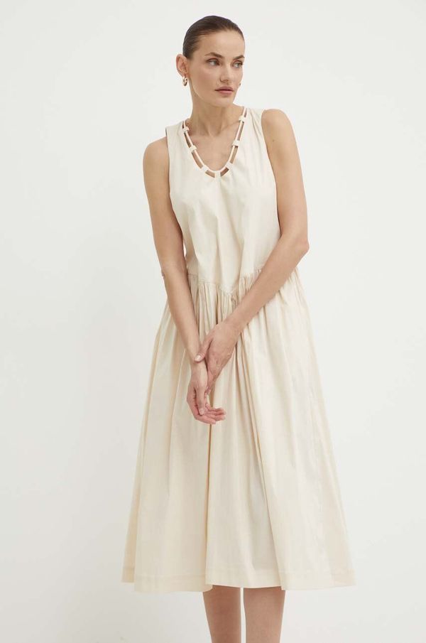 Pinko Haljina Pinko boja: bež, midi, širi se prema dolje, 103454 A1TX