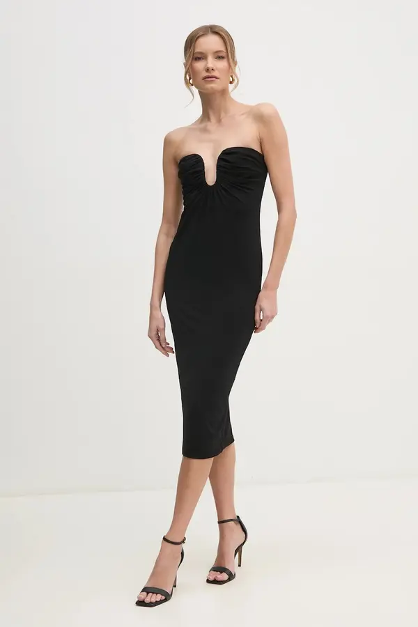 Pinko Haljina Pinko boja: crna, midi, uska, 105021 A2GS