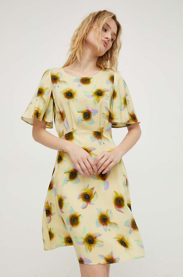 PS Paul Smith Haljina PS Paul Smith boja: žuta, mini, širi se prema dolje