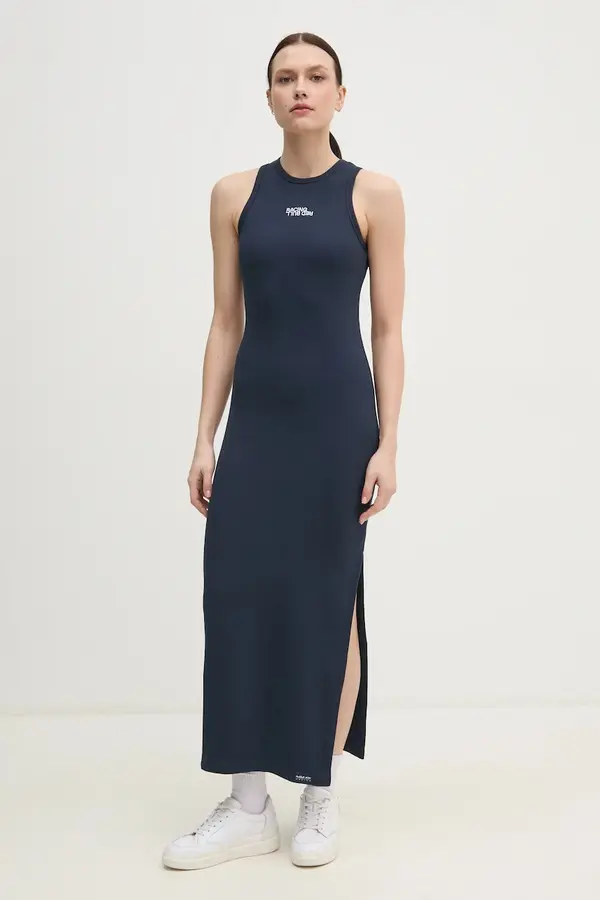 Red Bull Racing x Pepe Jeans Haljina Red Bull Racing x Pepe Jeans LOGO RIB MAXI DRESS boja: tamno plava, maxi, uska, RL950003