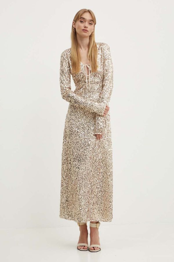 Rotate Haljina Rotate boja: smeđa, maxi, širi se prema dolje