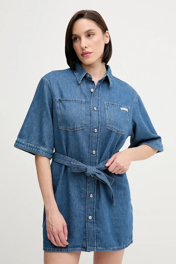 Calvin Klein Jeans Haljina s dodatkom lana Calvin Klein Jeans