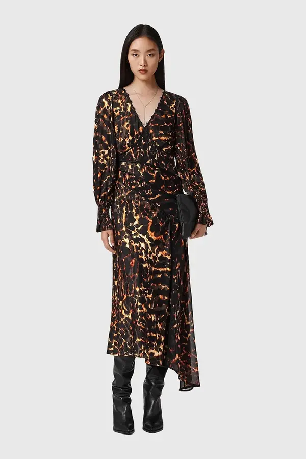 AllSaints Haljina s dodatkom svile AllSaints