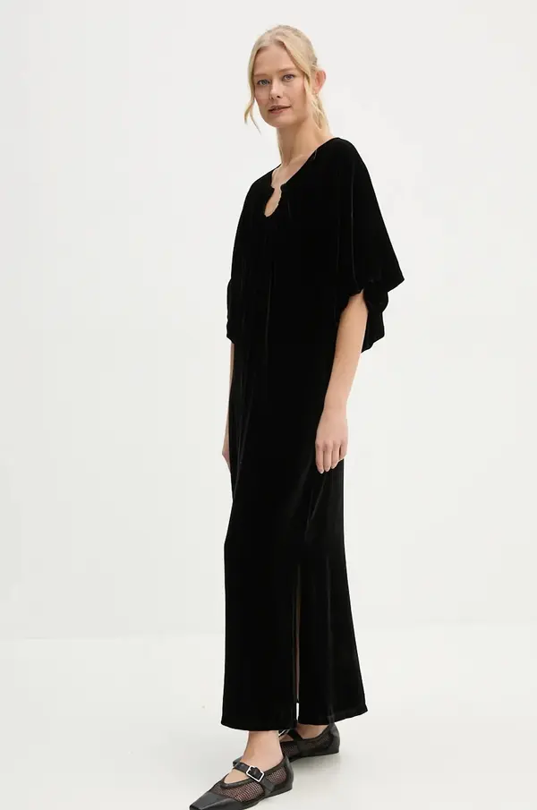 By Malene Birger Haljina s dodatkom svile By Malene Birger ROSAE boja: crna, maxi, ravna, Q72634002