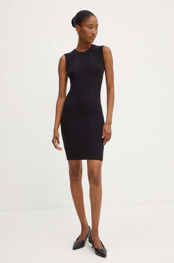 Silvian Heach Haljina s primjesom vune Silvian Heach MARLIES boja: crna, mini, uska, GPA24330VE