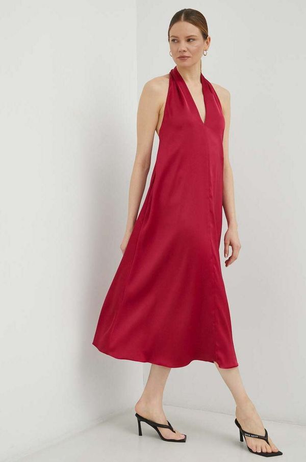 Samsoe Samsoe Haljina Samsoe Samsoe boja: ružičasta, midi, ravna