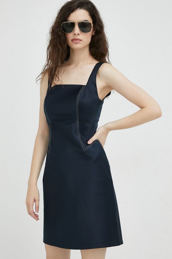 Samsoe Samsoe Haljina Samsoe Samsoe boja: tamno plava, mini, uske