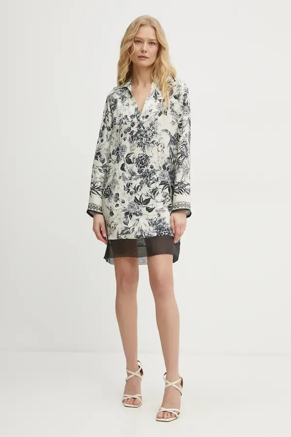 Simona Corsellini Haljina Simona Corsellini boja: bež, mini, oversize, P25CPAB001