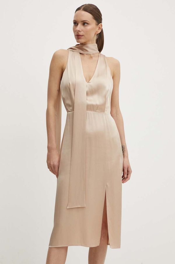 Sisley Haljina Sisley boja: bež, midi, uska, 4S7BLV06I