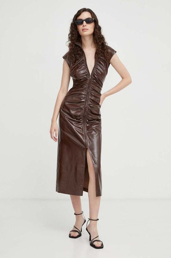 Tiger of Sweden Haljina Tiger Of Sweden Anouka boja: smeđa, midi, uska