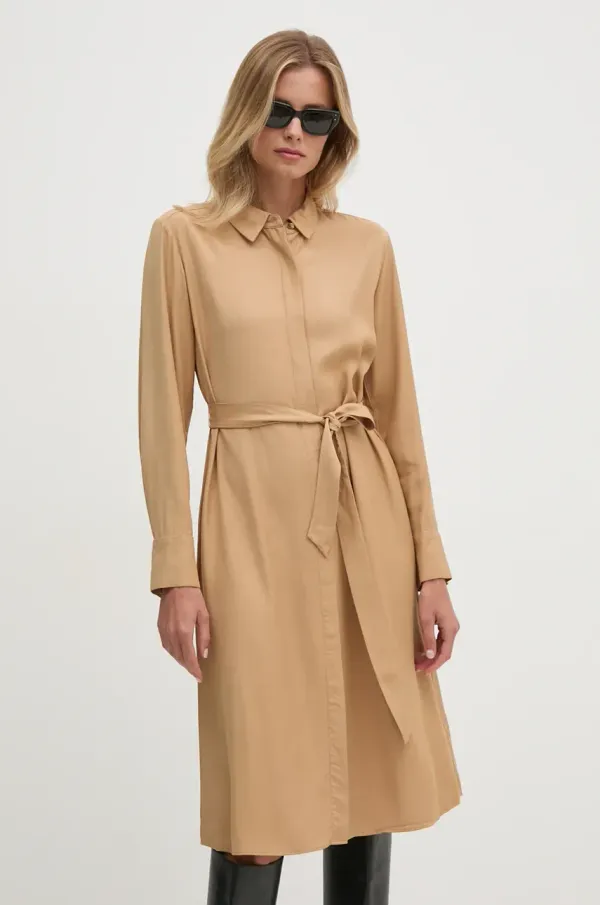 Tommy Hilfiger Haljina Tommy Hilfiger boja: bež, mini, ravna, WW0WW43559