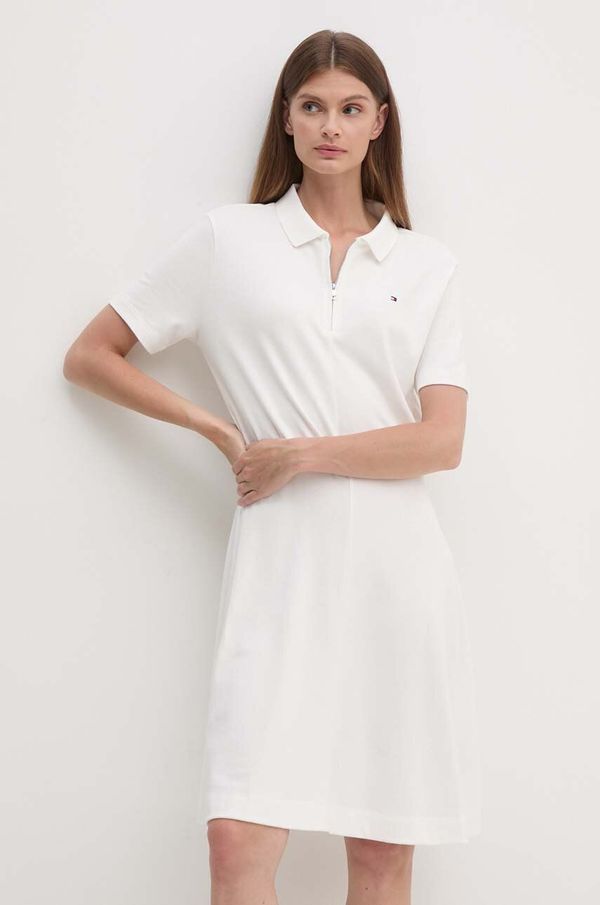 Tommy Hilfiger Haljina Tommy Hilfiger boja: bež, mini, širi se prema dolje, WW0WW42115