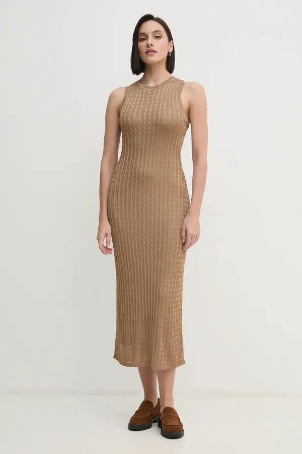 Tommy Hilfiger Haljina Tommy Hilfiger boja: smeđa, maxi, uska, WW0WW43999