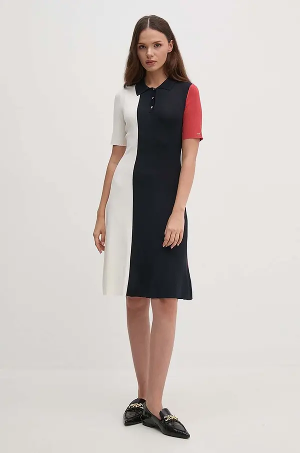 Tommy Hilfiger Haljina Tommy Hilfiger midi, širi se prema dolje, WW0WW42712