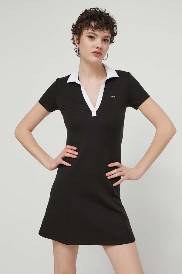 Tommy Jeans Haljina Tommy Jeans boja: crna, mini, uska, DW0DW17937