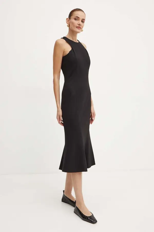 Twinset Haljina Twinset boja: crna, midi, ravna, 242TP2403