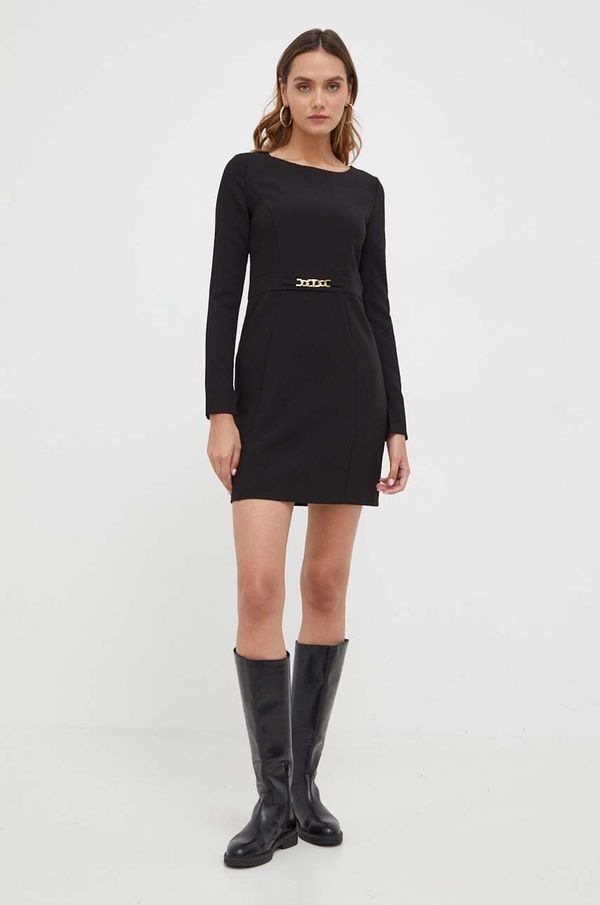 Twinset Haljina Twinset boja: crna, mini, širi se prema dolje
