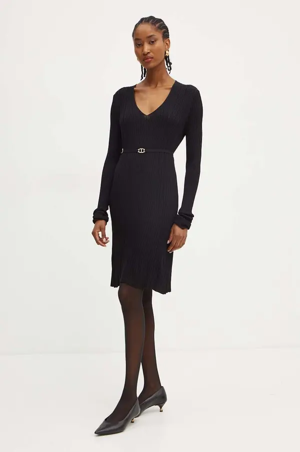 Twinset Haljina Twinset boja: crna, mini, uska, 242TP3041