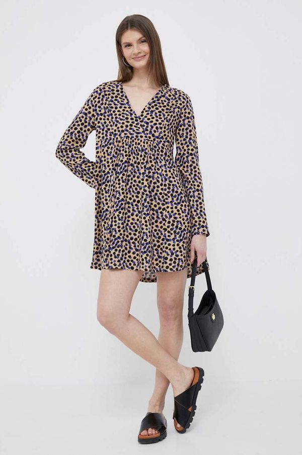 United Colors of Benetton Haljina United Colors of Benetton boja: bež, mini, širi se prema dolje