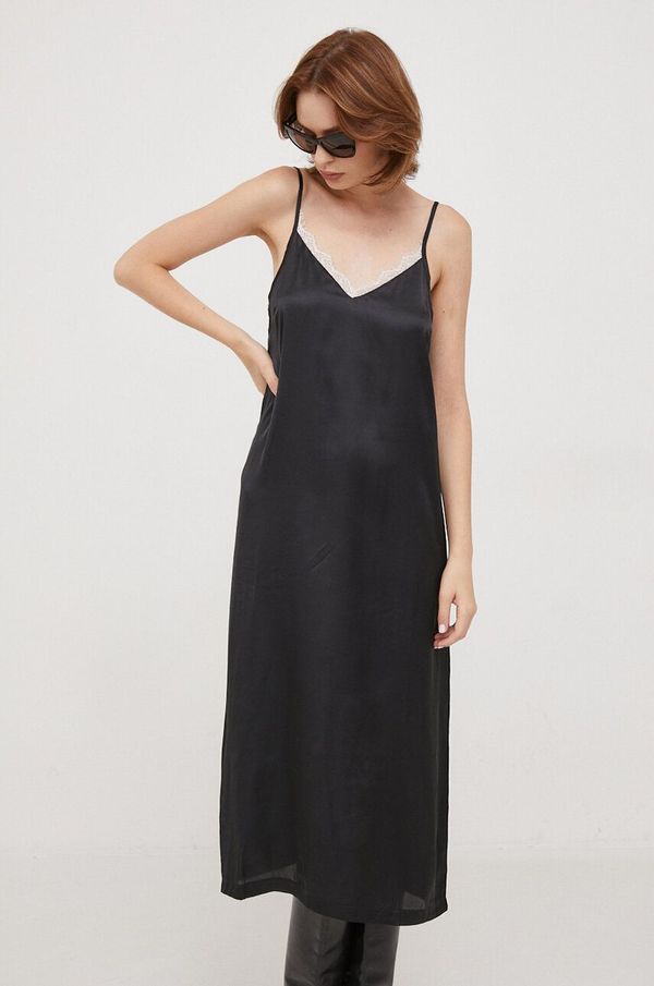 United Colors of Benetton Haljina United Colors of Benetton boja: crna, midi, ravna