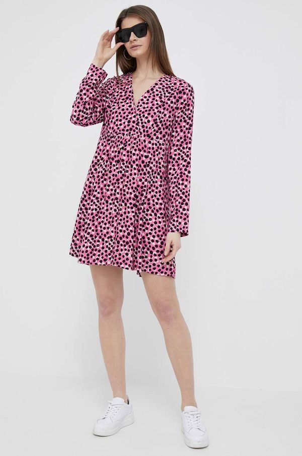 United Colors of Benetton Haljina United Colors of Benetton boja: ružičasta, mini, širi se prema dolje